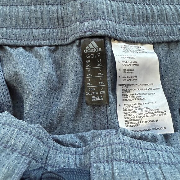 MENS ADIDAS Golf Shorts GREAT condition 2XL Blue Grey draw string elastic waist - Picture 2 of 4
